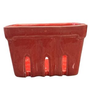 Anthropologie Coral Ceramic Berry Basket